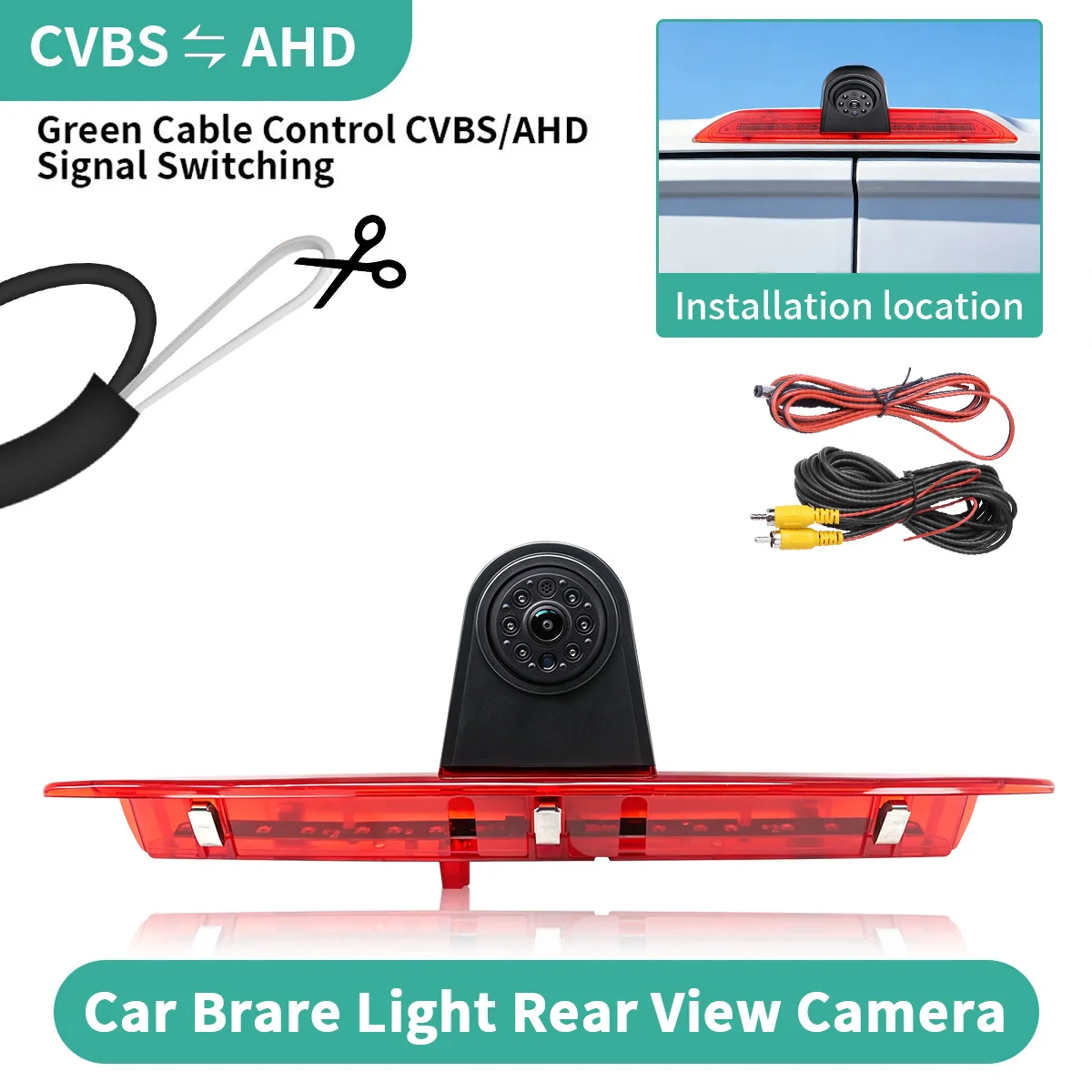 170° AHD Car Brake Light Rear View Backup Camera Waterrpoof IR Night Vision Wide Angle For Ford Transit van 2015-2020
