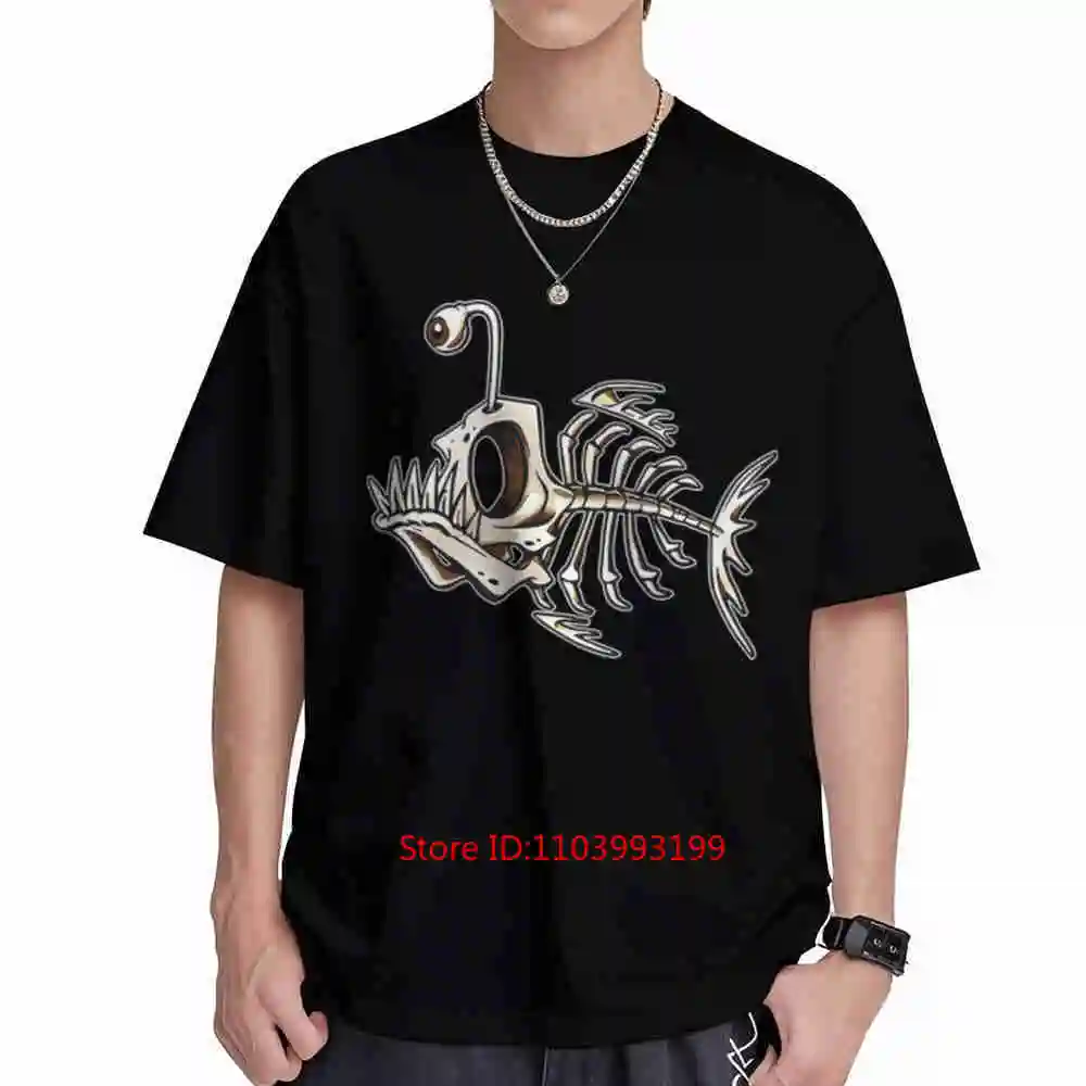 Bone Fish Weird Skeleton Short Sleeve Tee 100% Cotton T-Shirt