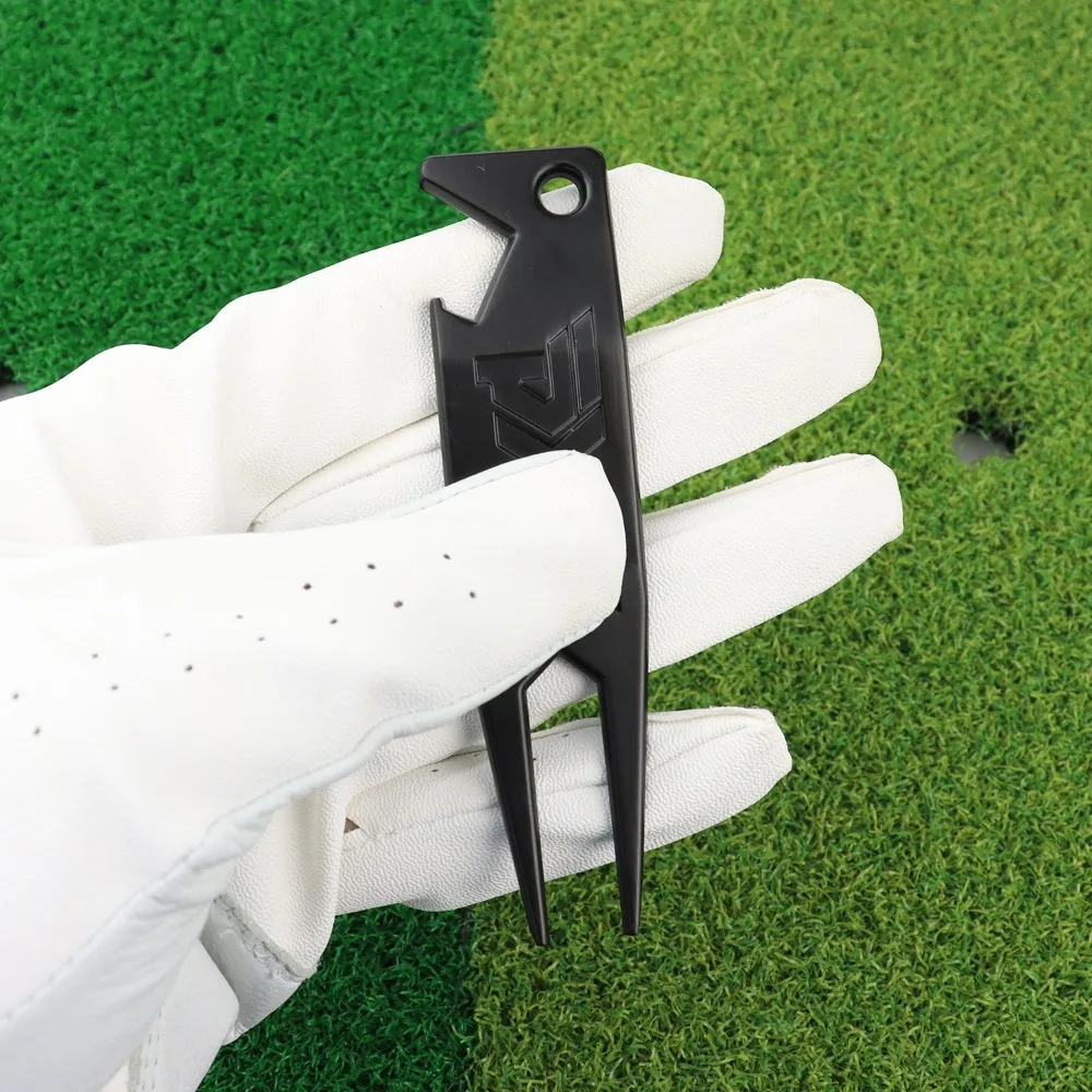 Golf-Reparaturgabel Schwarz-Grün mit Flaschenöffner, Funktionelles Zubehör aus Zinklegierung, Golf-Übungszubehör – Detail 3