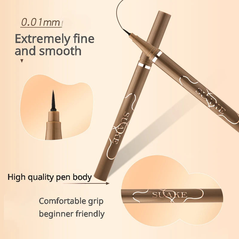 Eyeliner impermeabile Ultra-fine ad asciugatura rapida matita Eyeliner liquido opaco nero marrone sdraiato baco da seta ciglia inferiori trucco degli occhi