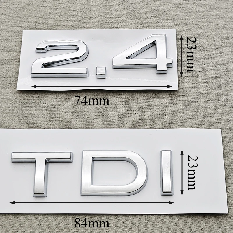 Naklejki samochodowe 3D ABS chromowane czarne litery logo TDI 2.4 4.2, emblemat na tylną klapę bagażnika, naklejki na Audi A4 A6 A8 Q5 Q7, akcesoria