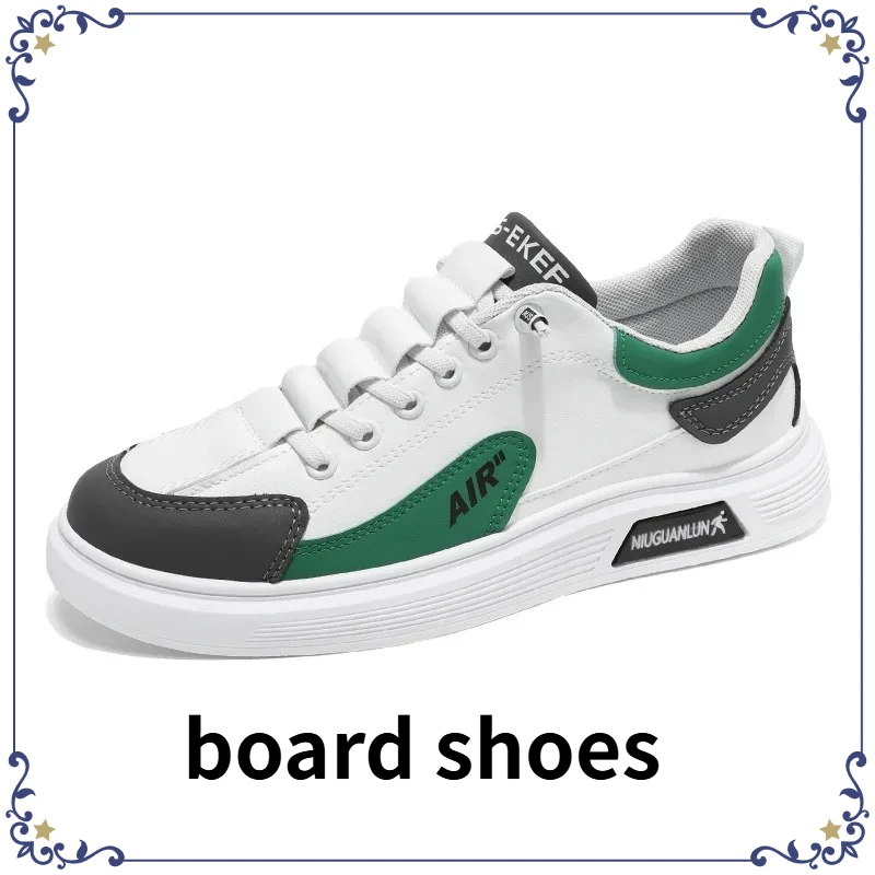 

New Men's PU Leather Casual Sneakers Breathable Non-slip Low Top Fashion Shoes Trendy Running Sports Walking Board Shoes for Men