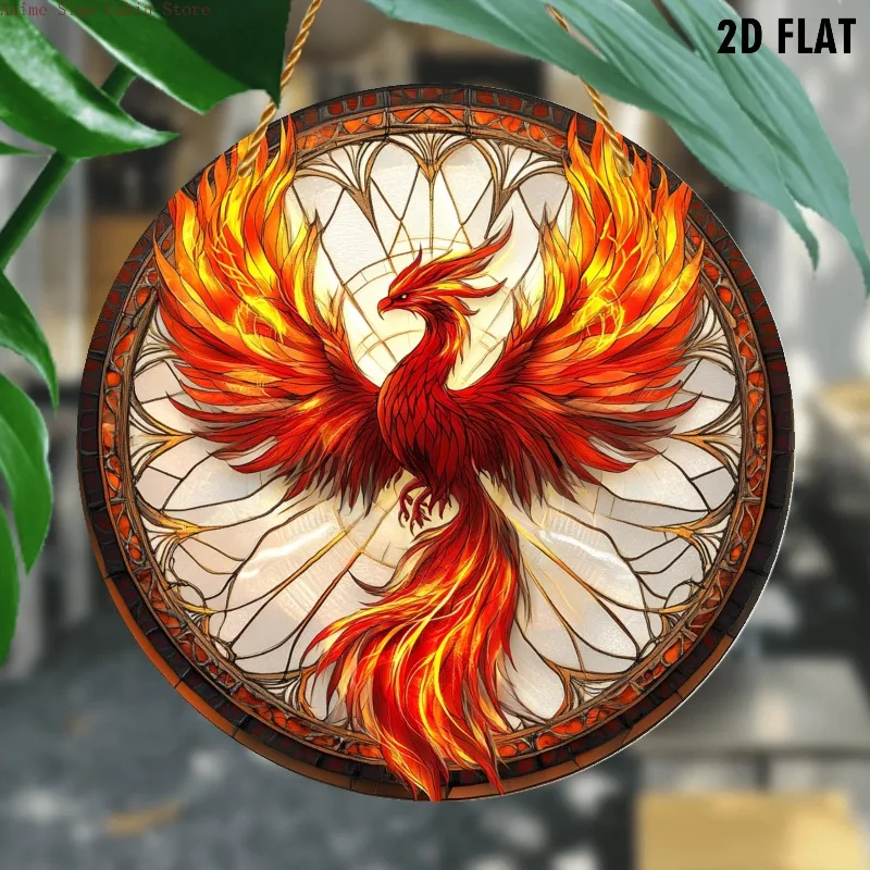 2D Flat 1pc Garden Suncatcher Light Catcher Circular Round Ornament for Porch, Bedroom, Nursery, Spring Decor Acrylic Sign