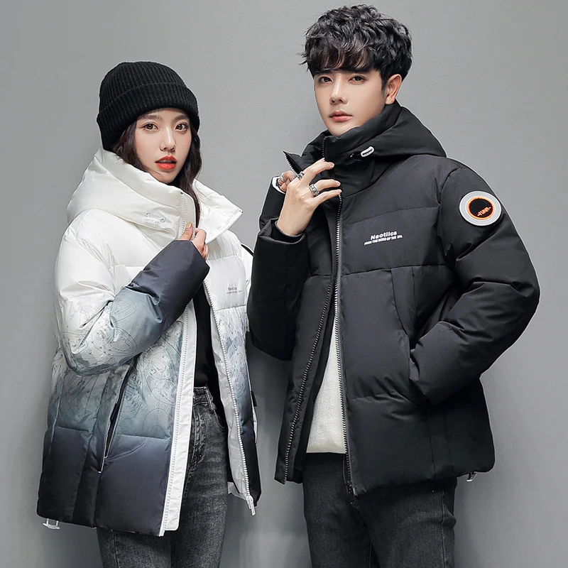 Winter -30 Degree Down Jacket Men 90% White Duck Down Gradient Warm Hooded Coat Fashion Windproof Thicken Parka Couple chaquetas