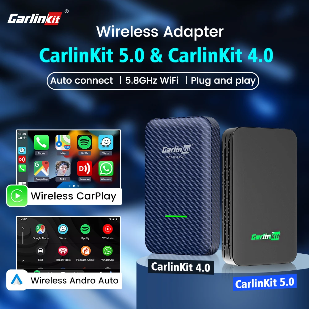 CarlinKit 5.0 & CarlinKit 4.0 Wireless CarPlay Android Auto Youtube Music Spotify Auto For Audi Golf Peugeot Mercedes volkswagen