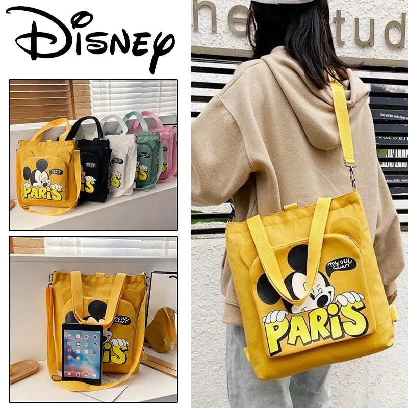 

Disney Mickey Mouse Messenger Bag Cartoon Women Student Cute Storage Handbag Girls Travel Anime Large Capacity Tote Shoulder Bag