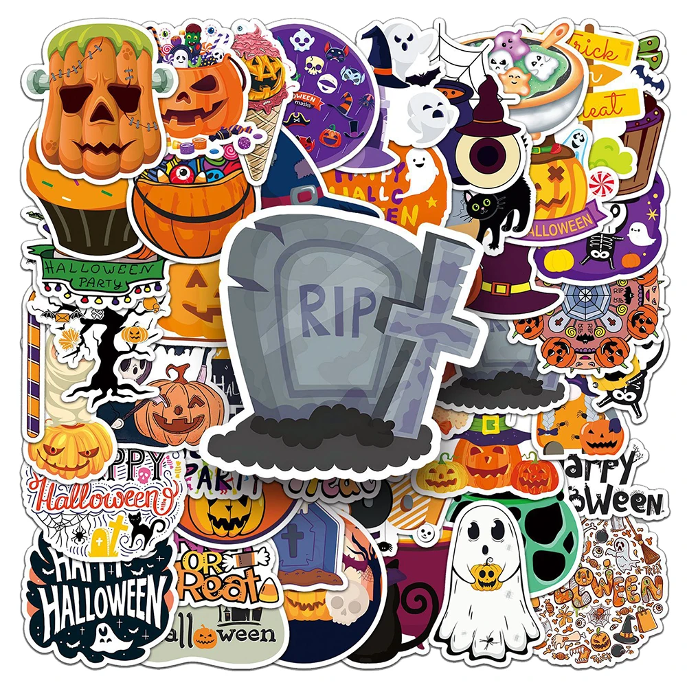 10/30/50pcs Horror Halloween Graffiti Stickers Gothic Ghost Witch Pumpkin Decals Toys Decoration DIY Notebook Guitar Fun Sticker