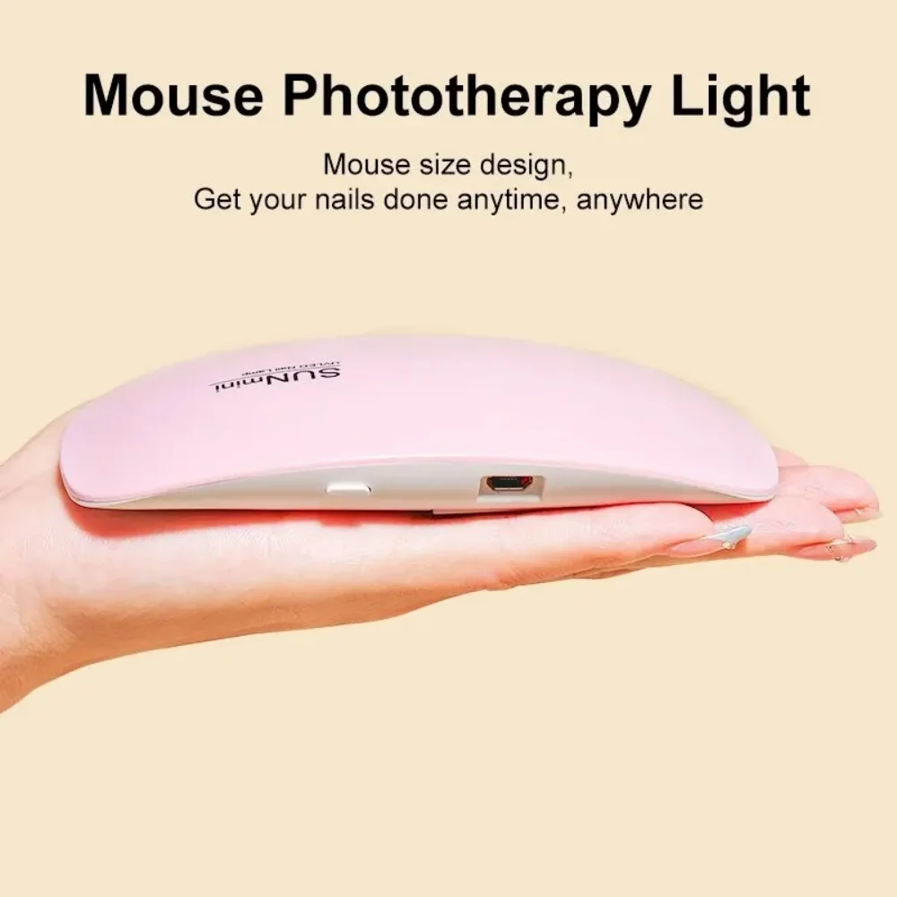 Portable 6 LED UV Nail Lamp 6W Mini Nail Dryer Machine Foldable Manicure Tool for Gel Polish Varnish Quick Drying USB Cable