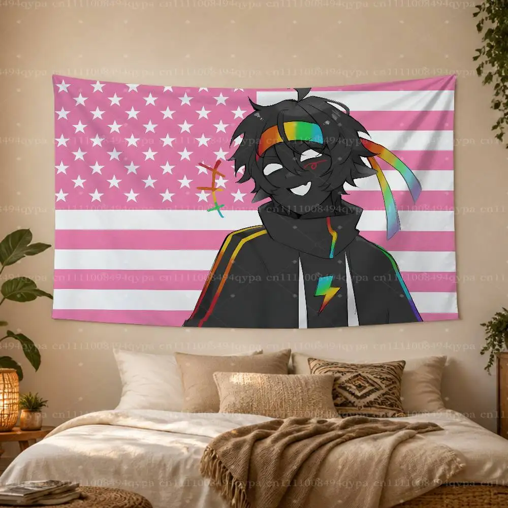 S-Spokeishere Spok U-Unstable Universe UU Amerikanischer Wandteppich mit rosa Flagge für Studentenwohnheim, Schlafzimmer, Outdoor-Dekoration, vier Ösen – Detail 9