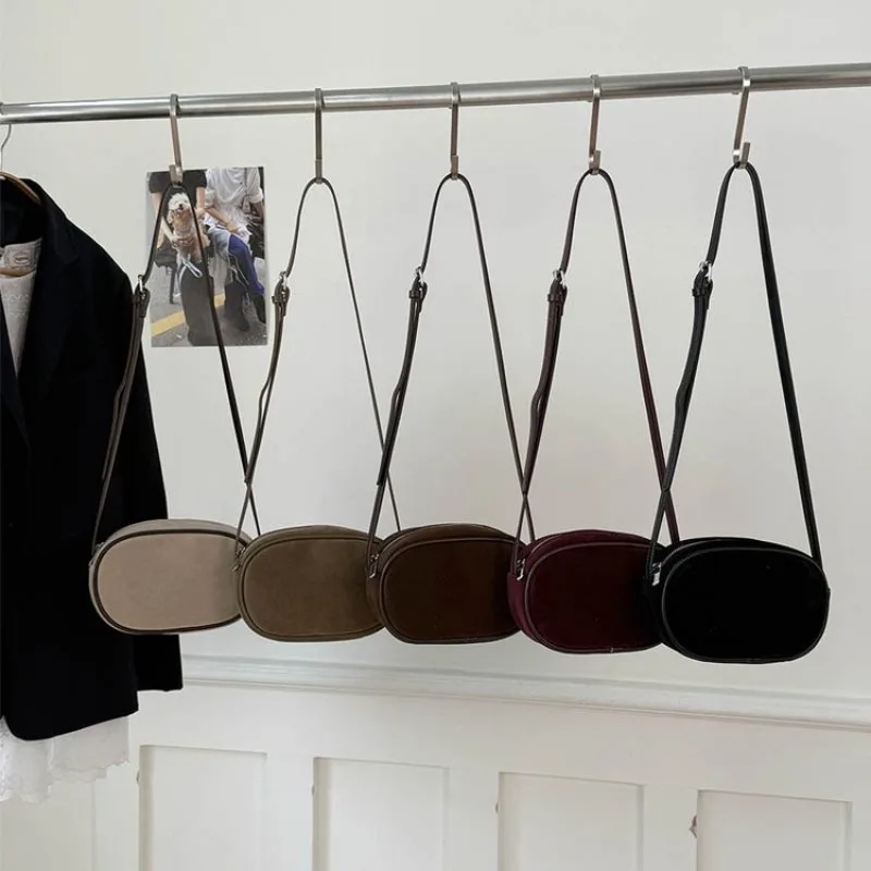 レトロ通勤用おむつバッグクロスボディバッグ女性用ヴィンテージファッショナブルな大容量ソリッドカラークラシック