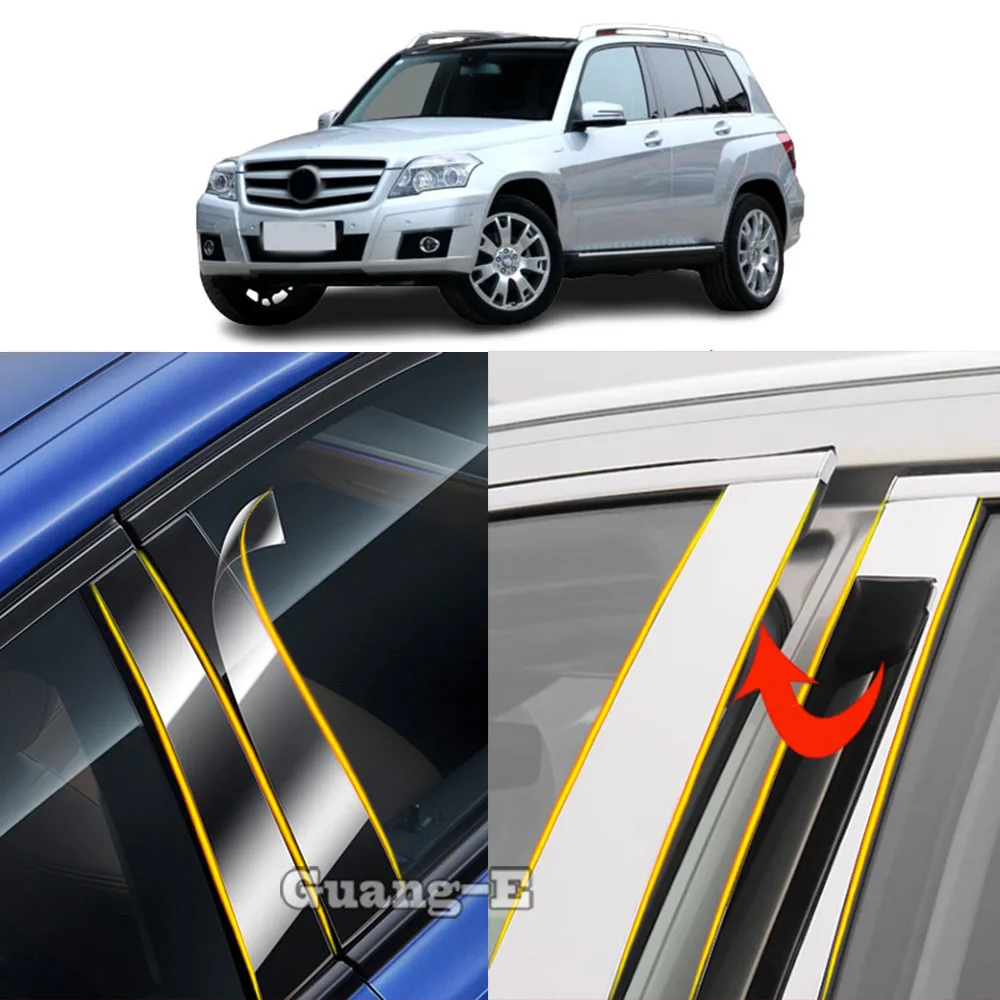 

Накладки на стойки дверей (зеркала) из ТПУ/глянцевого материала для Mercedes-Benz GLK-Class X204 2008-2015, декоративные наклейки на окна, аксессуары, 4 шт.