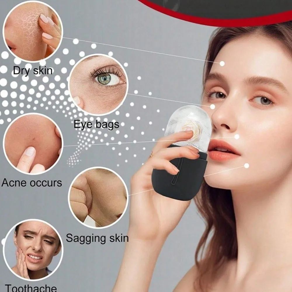 3 pçs silicone gelo rosto rolo conjunto de resfriamento e endurecimento face lifting gua sha placa rolo gelo cuidados com a pele ferramenta limpeza facial