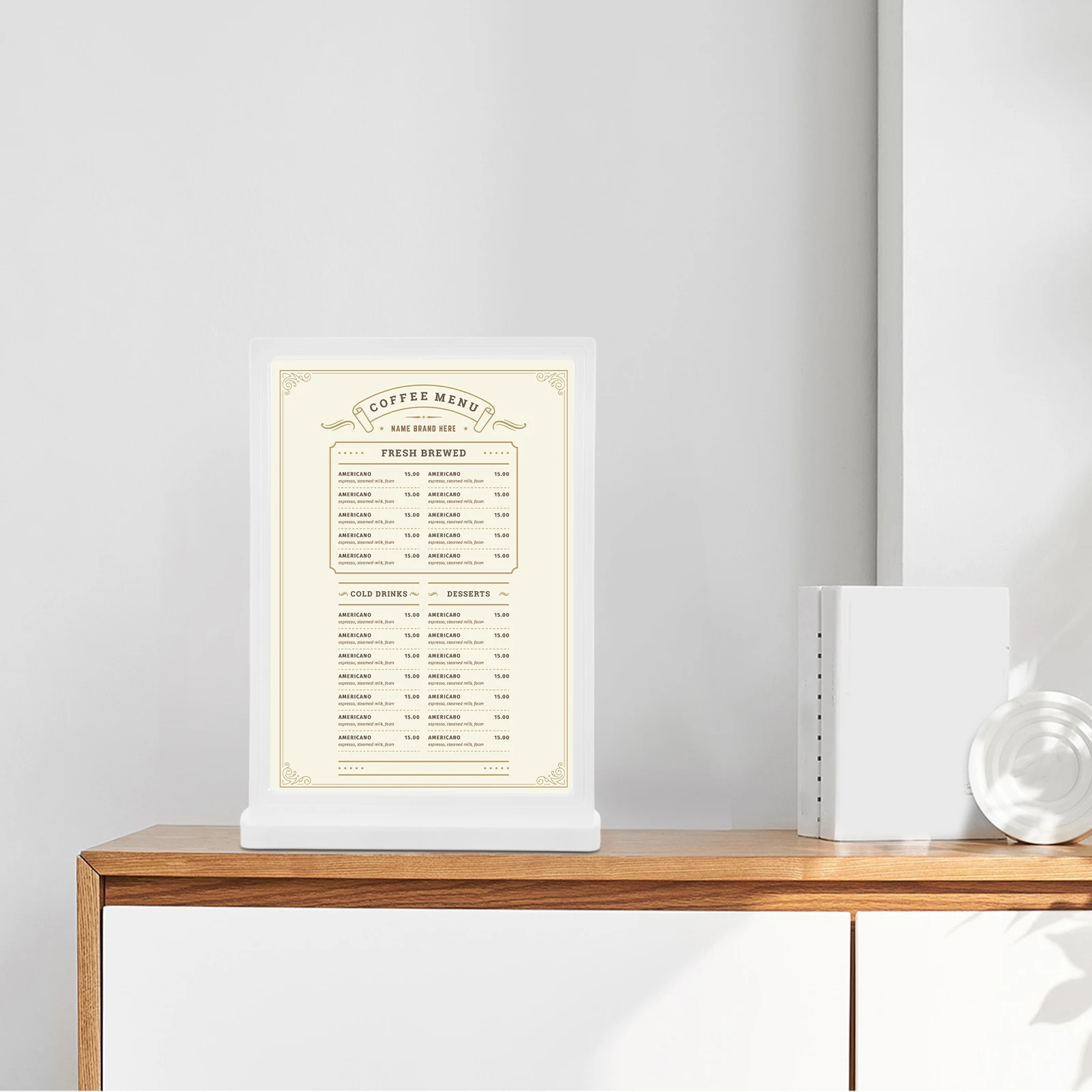 

Menu Display Card Marketing Sign Stand Clear Holder Flyer Frame Desktop Plastic