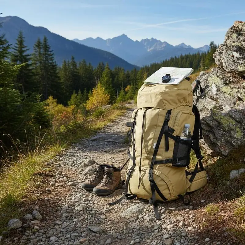 60-Liter-Trekkingrucksack aus Oxford-Gewebe in Khaki, robust für Reisen und Expeditionen
