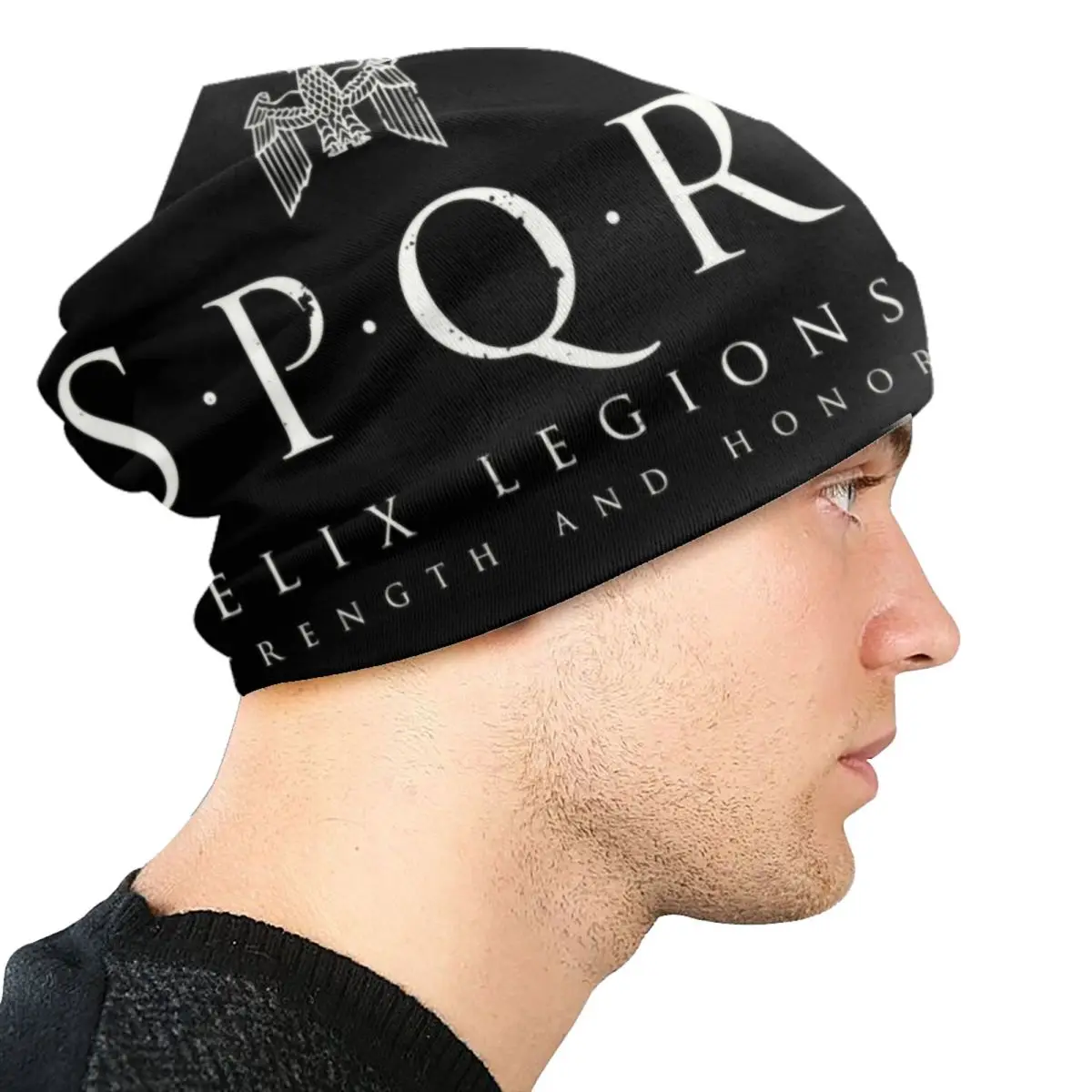 Rome SPQR Roman Empire Army Beanie Cap Unisex Winter Warm Bonnet Knit Hats Ski Military Faction Eagle Skullies Beanies Hats For