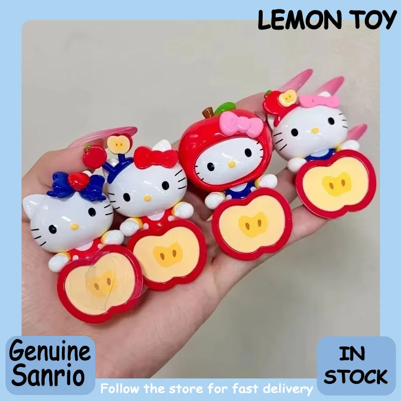 

Оригинальные стикеры Sanrio Hello Kitty Apple Party Series, коллекционные фигурки в слепой коробке, милые украшения для рабочего стола, модный подарок