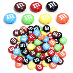 20Pcs/Lot 14cm Flat Round Acrylic Beads M Letter Beads Loose Spacer Beads For DIY Craft Ornament Making Clothing Finding Accesso