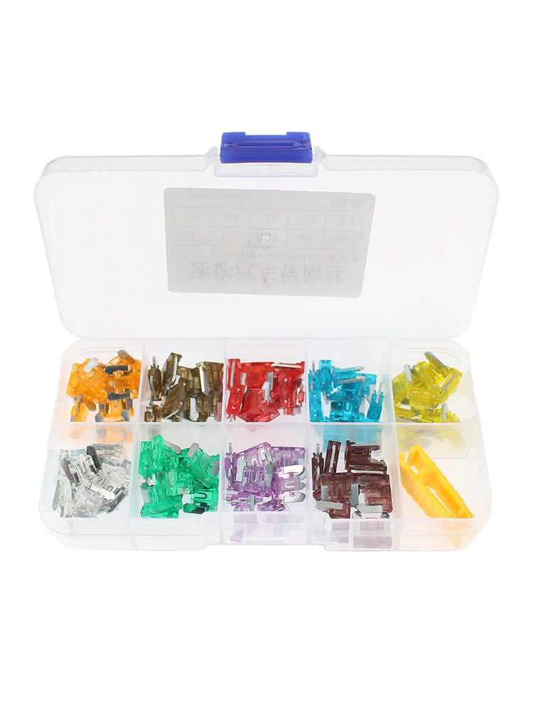 90pcs 5A-40A Car Insurance Insert Fuse Clip Insert Type Mini Fuse Box Set(9 Kinds) diy electronic kit