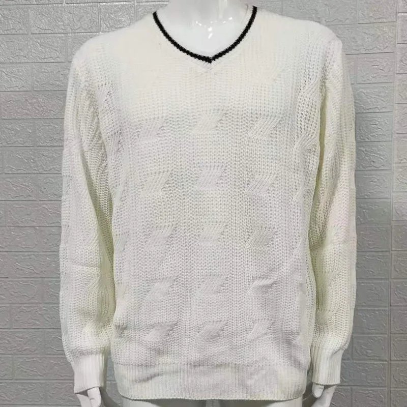 

2025V collar sweater men's luxury fashion slim fit long sleeved knitted top autumn and winter new item pullover thick top sweate