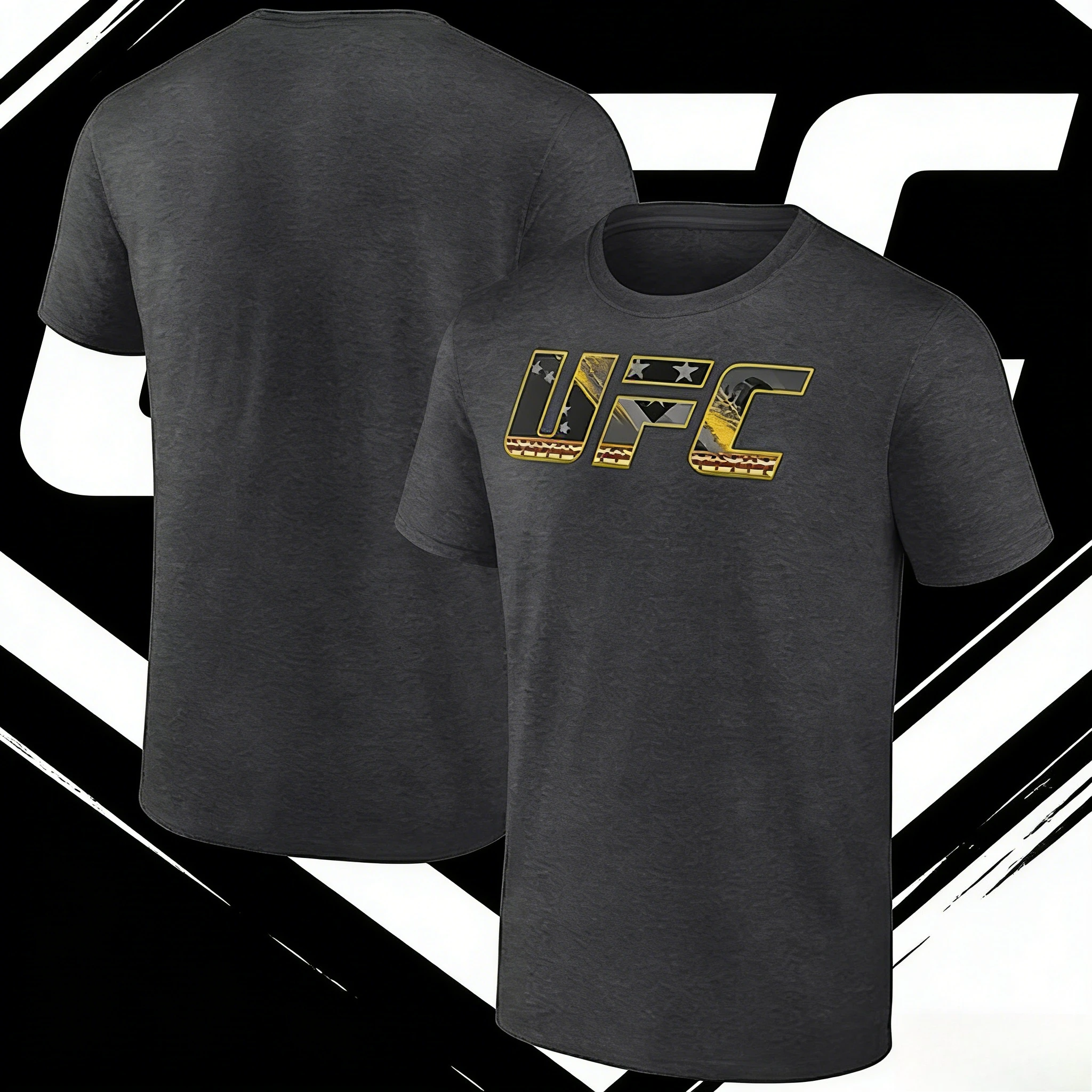 

UFC Classic Logo Theme 2026 Летняя повседневная свободная футболка из 100% чистого хлопка с принтом, подходящая для мужчин и женщин