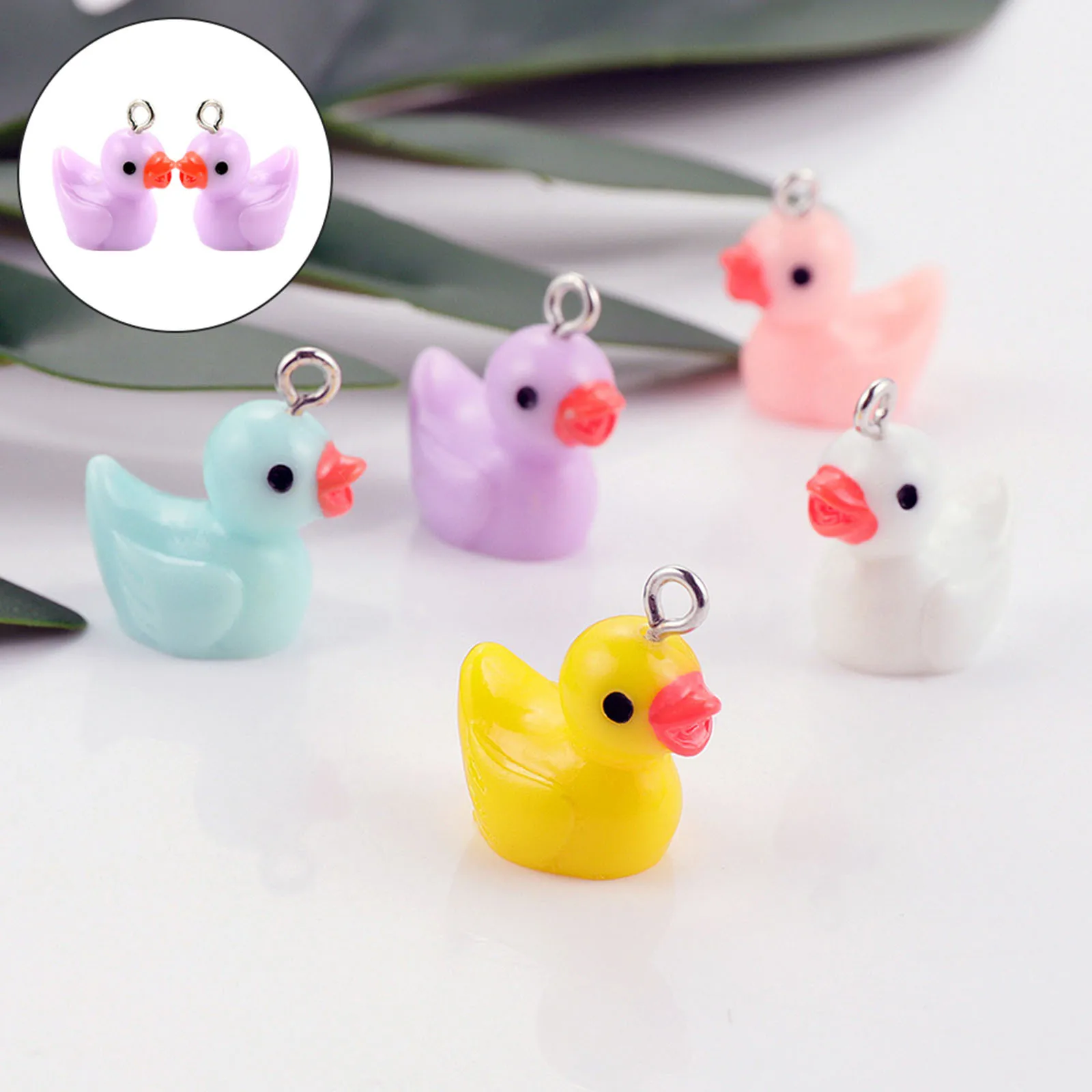 

30 шт. подвески из смолы, милые подвески в форме утки для DIY ювелирных изделий, подвесные украшения, ожерелье, серьги, аксессуары для изготовления