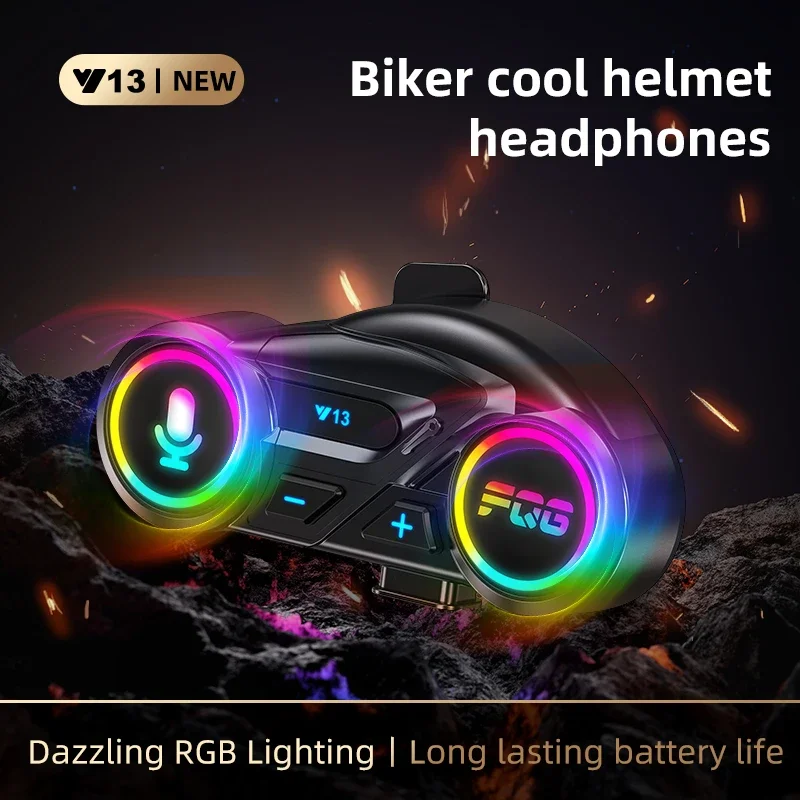 ZHIYU Bluetooth Motorcycle Helmet Headset IP56 Waterproof Moto Earphone 1000mAh Super Long Standby HandsFree Call Music Player