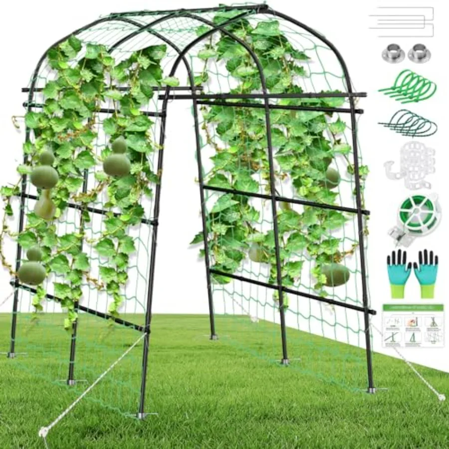 

Garden Arch Trellis for Climbing Plants Outdoor 7ft Extra Tall Metal Walkway Trellis Cucumber Arch Trellis Archway Arbor Tunnel