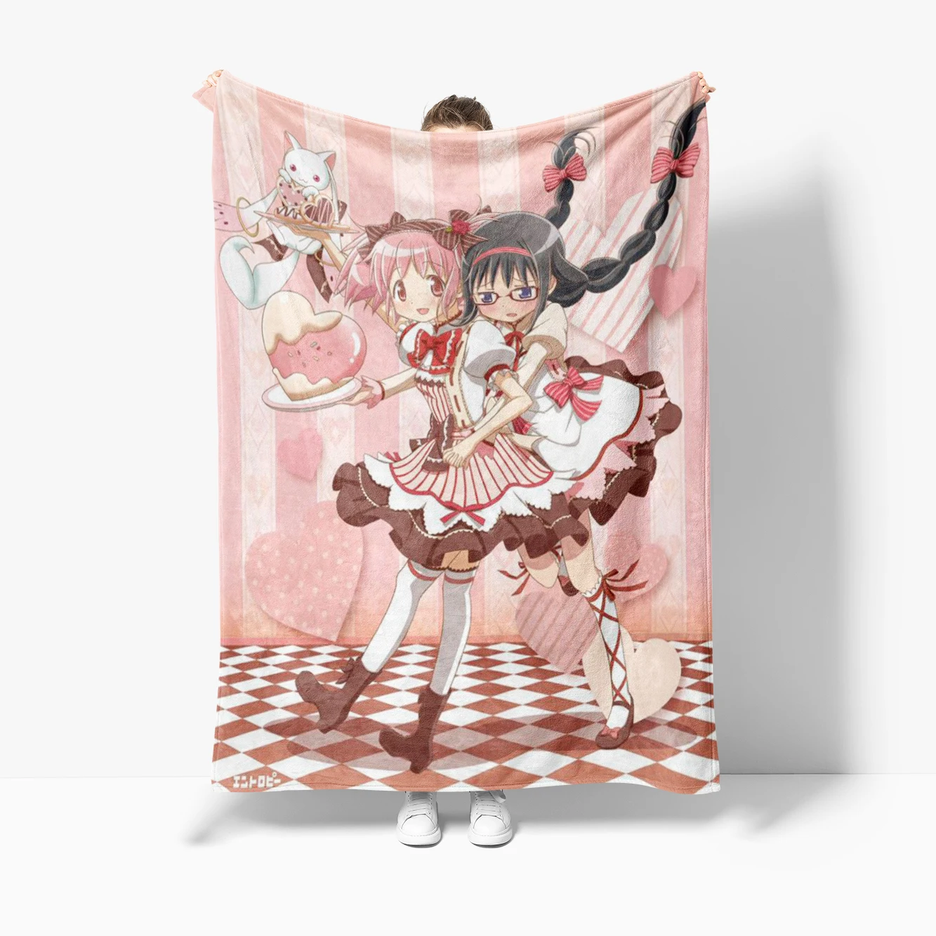 Kawaii Anime Girl Cartoon Hippie Soft Flannel Blanket For Sofa Bedroom Bed Home Office Nap Outdoor Leisure Home Decor