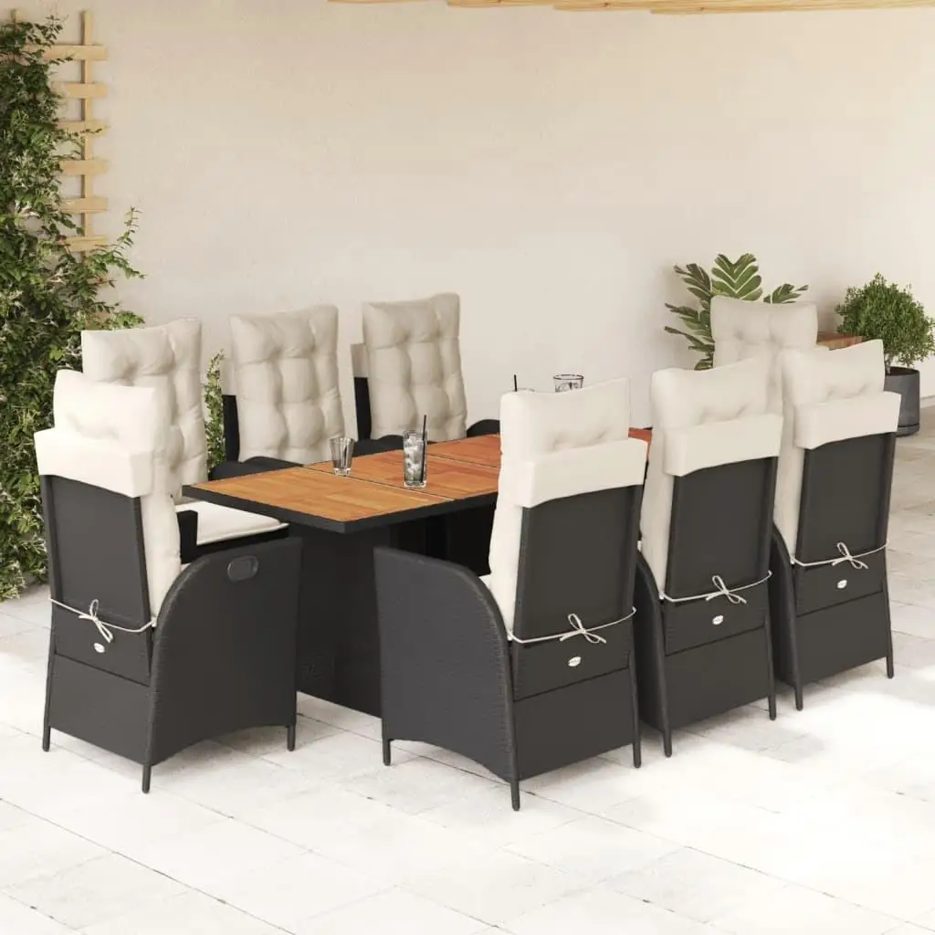 

Elegant Black Outdoor Dining Set for Patio Comfortable Modern Garden Furniture Table and Chairs