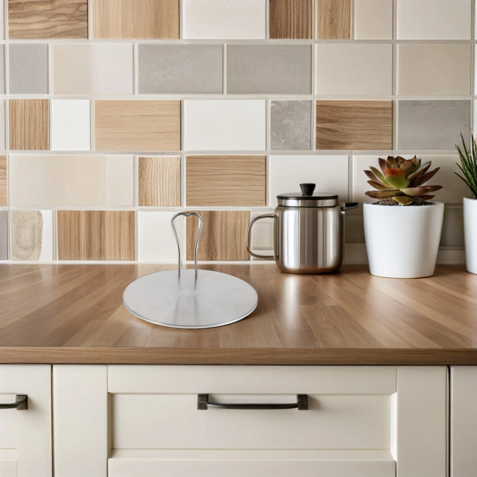 

Stainless Steel Heat Diffuser Plate Induction Adapter Cooktop Converter Cooking Thermal Conductive Plate Handle Electric Gas