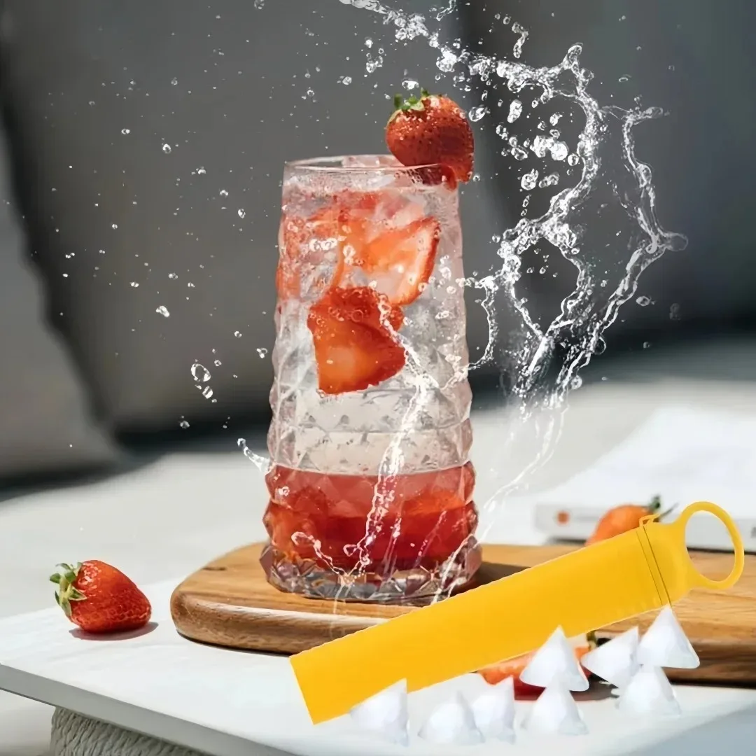 Creative Ice Cube Mold Pull-out Bar 10 Grid Frozen Ice Cube Plate Maker Silicone Ice Box Suitable for Home Bars Kitchen Homemade