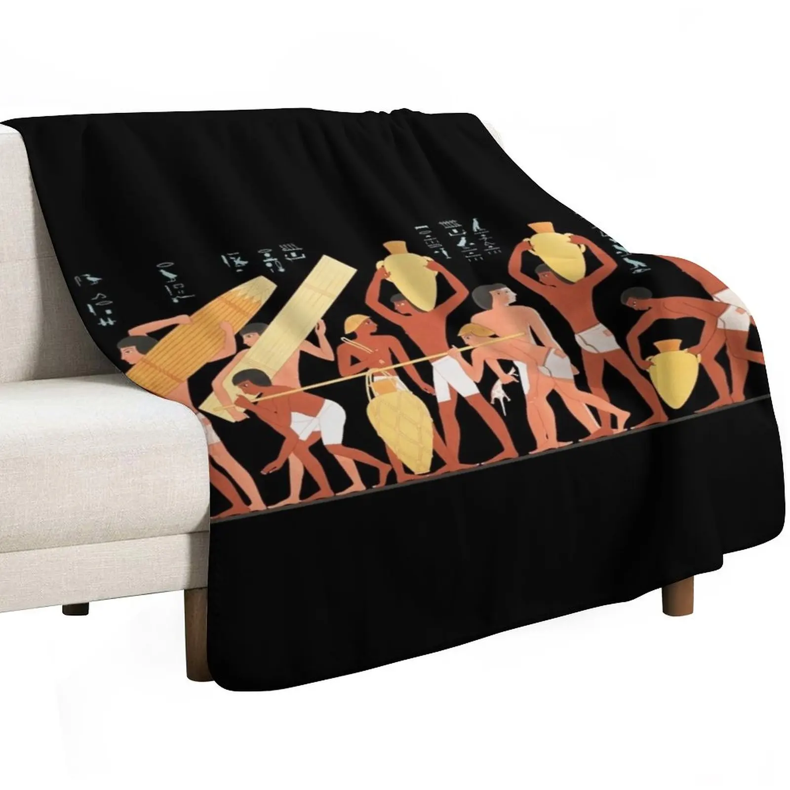 Transport of utensils and provisions by ?mile Prisse d'Avennes. Throw Blanket Decoratives Blankets For Sofas decorative Blankets