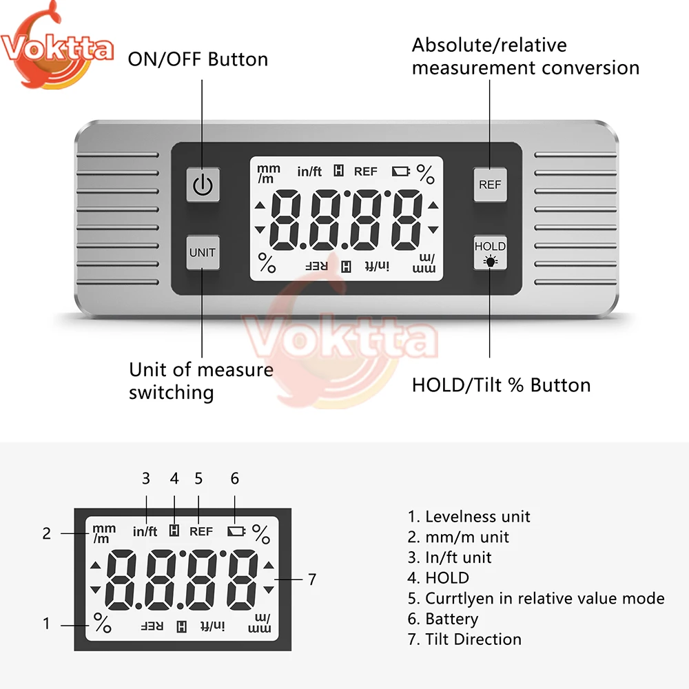 3-in-1 LCD Digital Protractor Spirit Level Angle Finder Gauge Meter Magnetic Protractor Inclinometer Electronic Measurement Tool