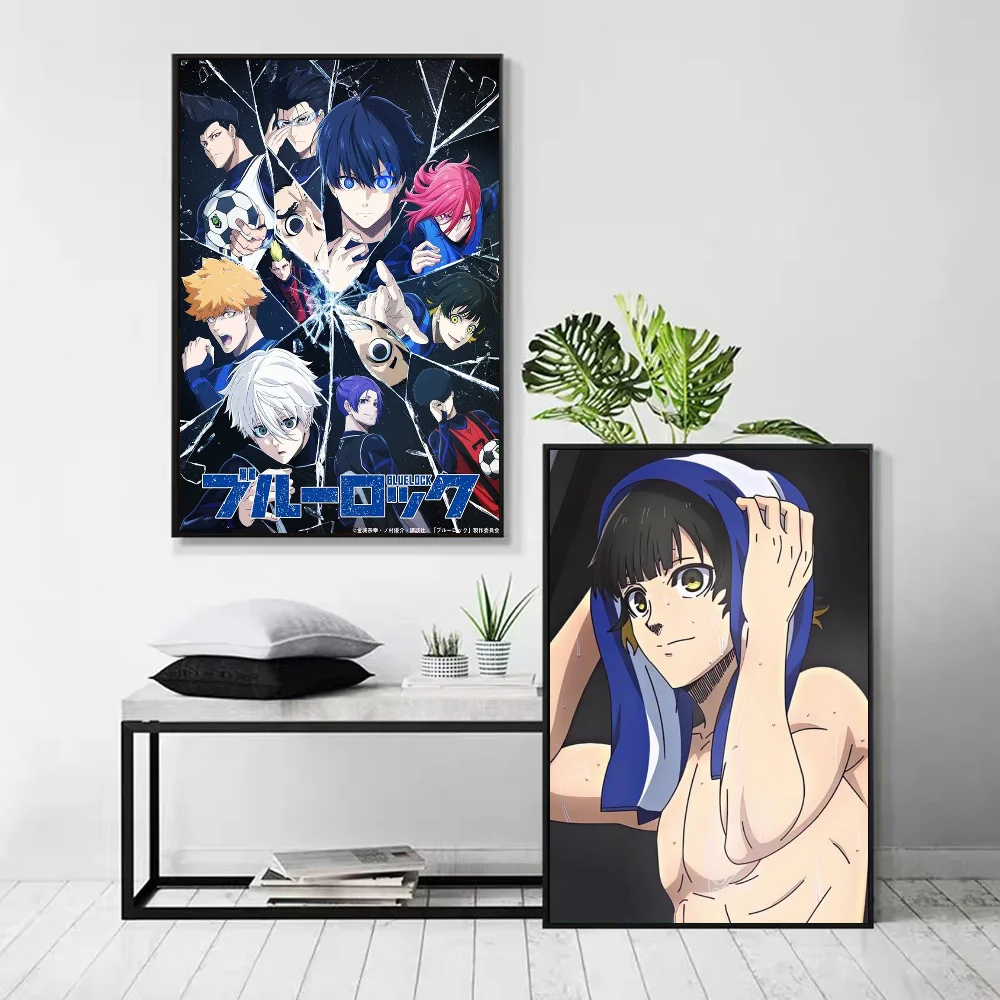 1pc Blue Lock Anime Poster Self-adhesive Art Waterproof Paper Sticker Coffee House Bar Room Wall Decor