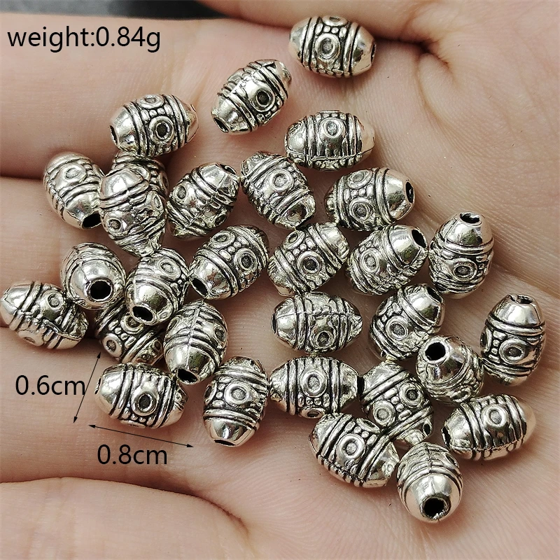 Popular Uneven Perforated Oval Spacer Bead Charm 3 Colors Women\'s Bracelet Making Jewelry Gasket Accessories Wholesale 20/30pcs