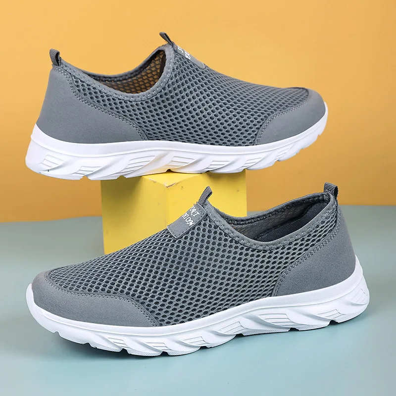 Breathable Summer Sneakers Men Casual Sport Shoes Light Weight Mesh Footwear For Running Slip On Walking Shoes