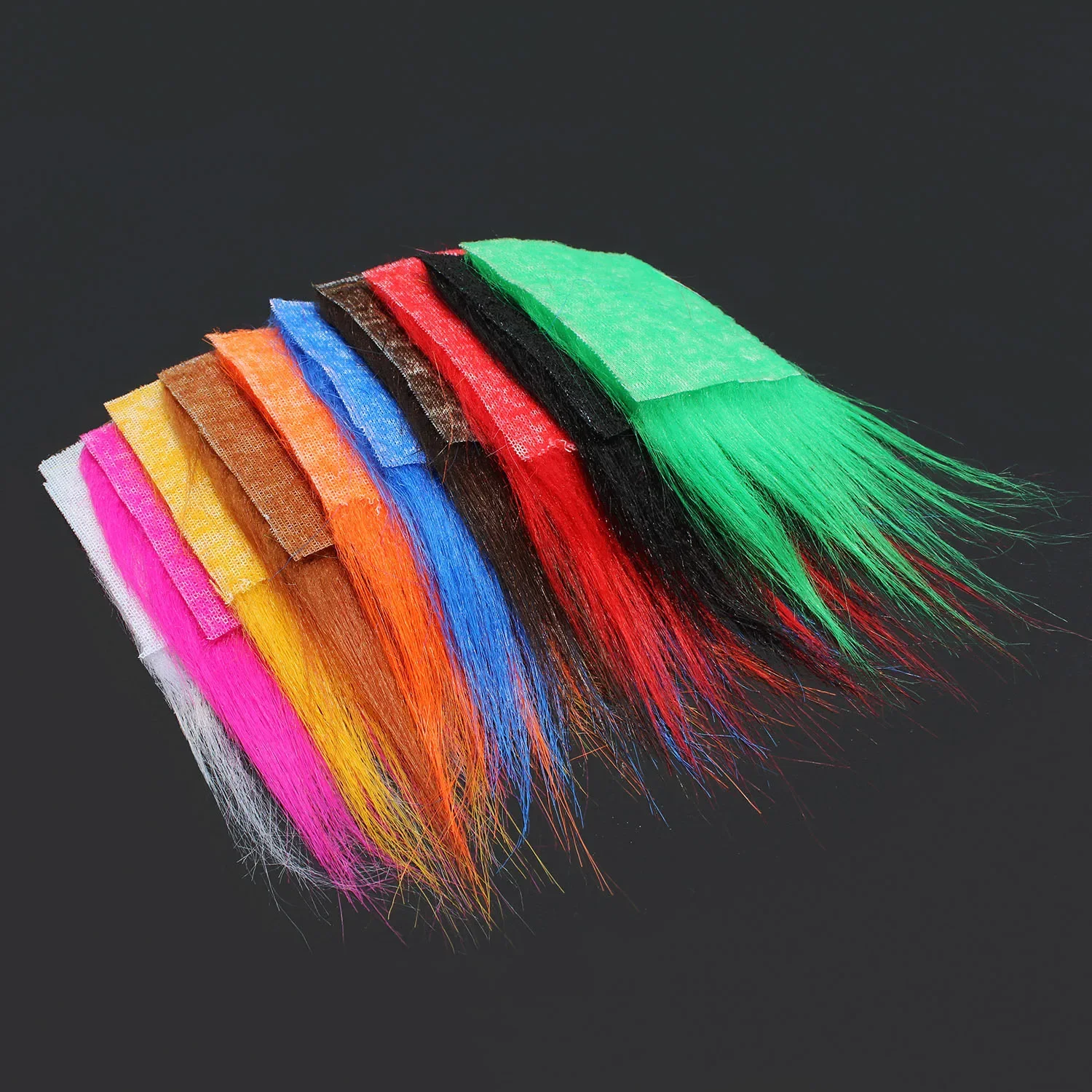 Tigofly 10 pcs 8X8cm Furabou Long Hair Craft Fur Synthetic Fiber Streamer Tail Wing Fly Fishing DIY Fly Tying Materials