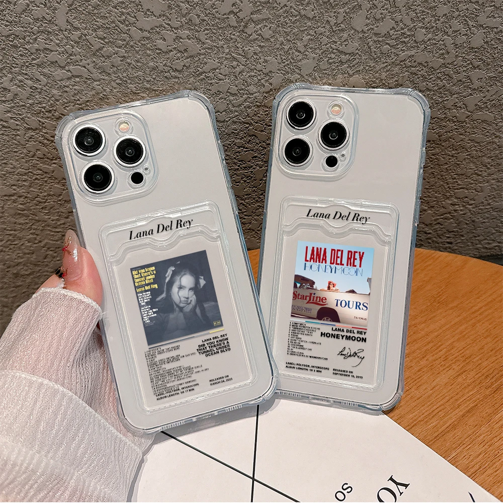 Singer Kraft Lana Del Rey Card Hold Case For iPhone 15 14 13 12 11 Mini Pro Max X XR XSMax 6S 6 7 8 Plus SE20 Anti-fall Cover