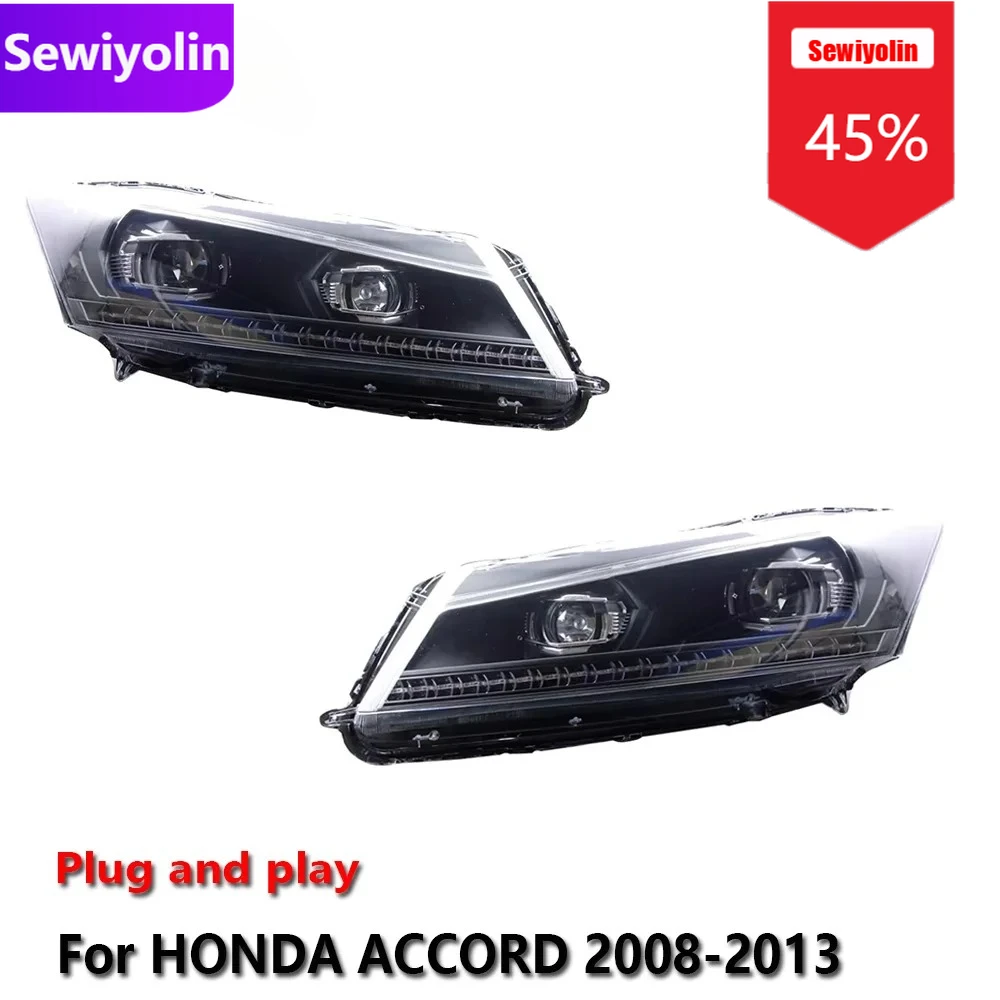 

Автомобильные светодиодные фары DRL в сборе для HONDA ACCORD 2008-2013, противотуманные фары DRL, стоп-сигнал поворота, лампа Plug and Play
