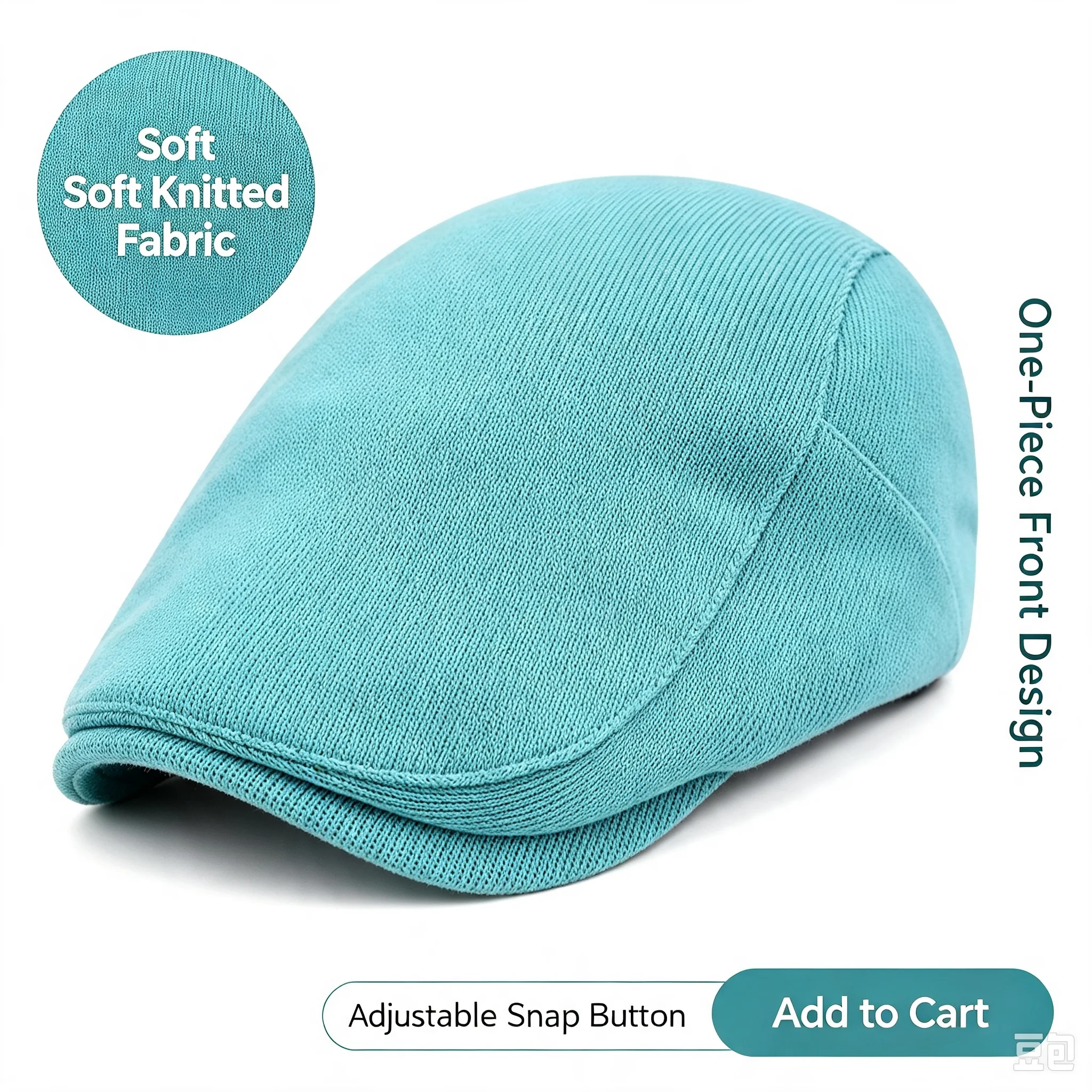 Newsboy Cap Ivy - Men’s Knit Ivy Flat Cap, Classic