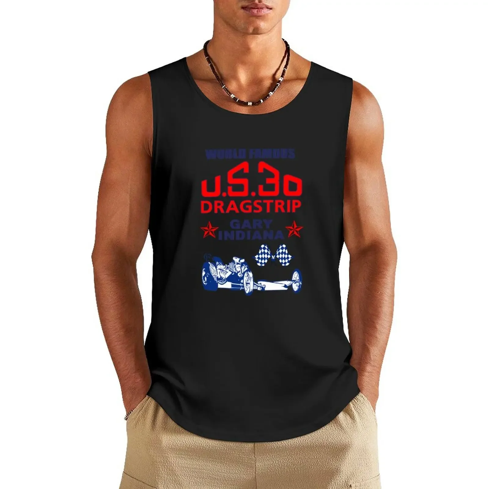 

U.S.30 Dragstrip Shirt Tank Top Fitness men clothing bodybuilding man