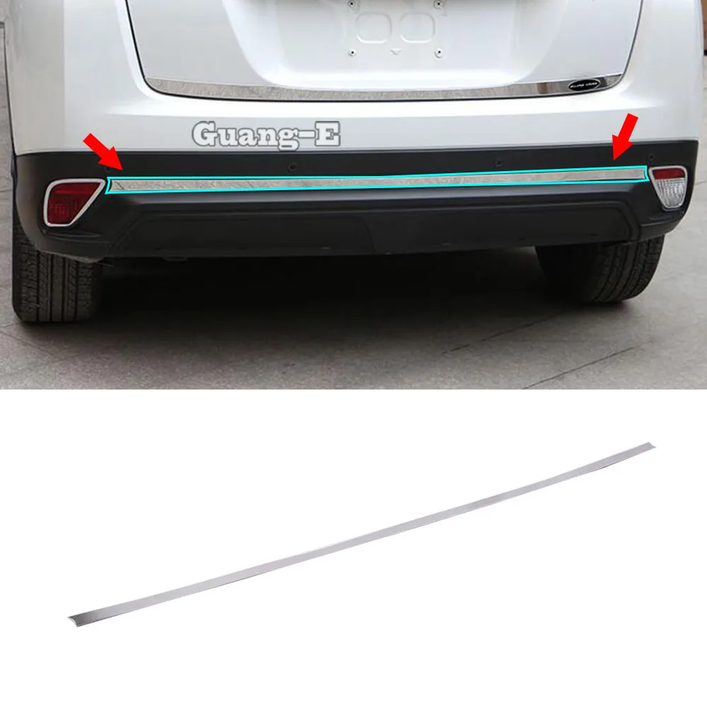 For Mitsubishi Eclipse Cross 2017 2018 2019 2020 2021 Car Rear Tail Bottom Stainless Steel Bumper Edge Trim Panel Trunk 1pcs