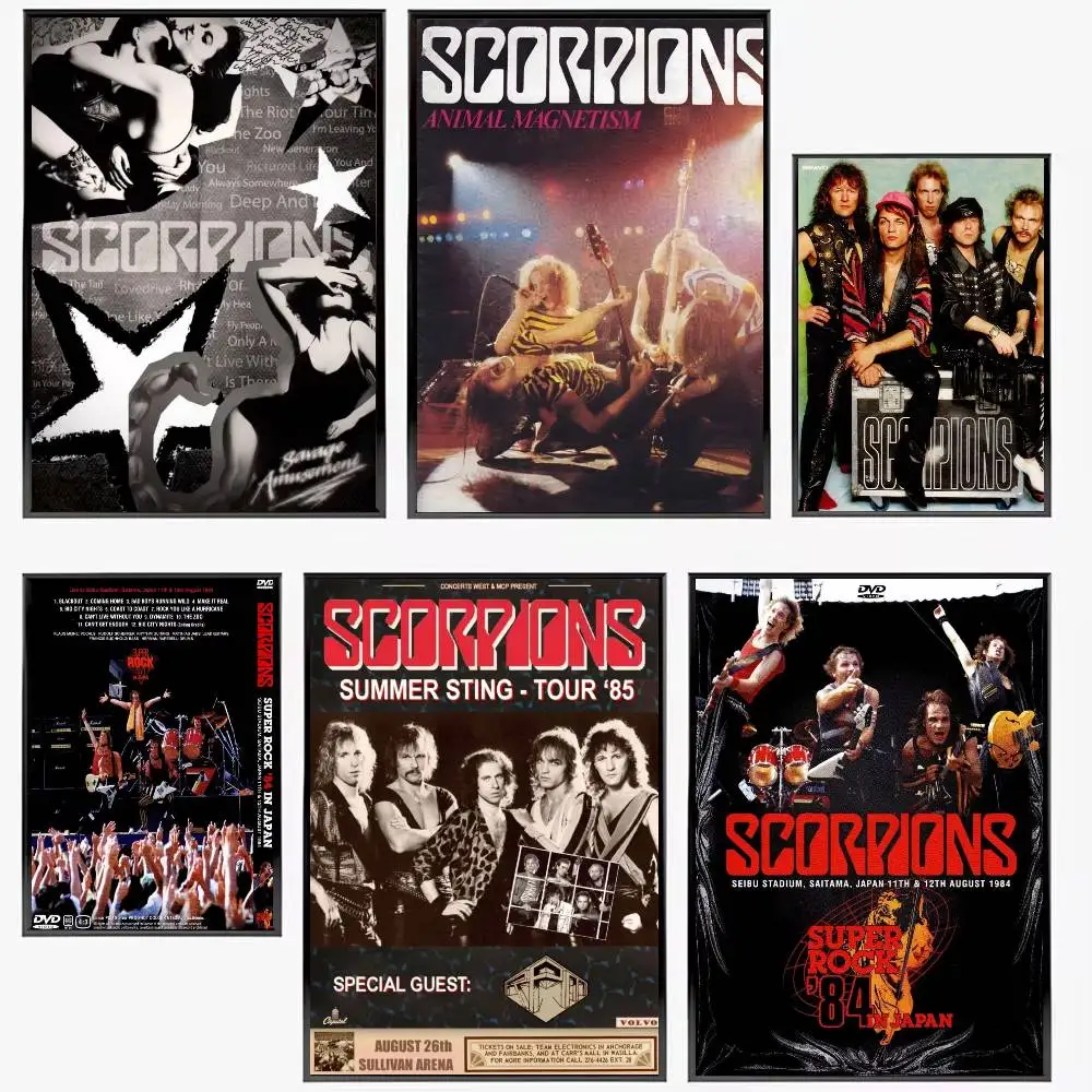 Rock Band Scorpions Concert Series Music Posters High Quality Self-adhesive Wall Art Decorations Color Prints Sticky
