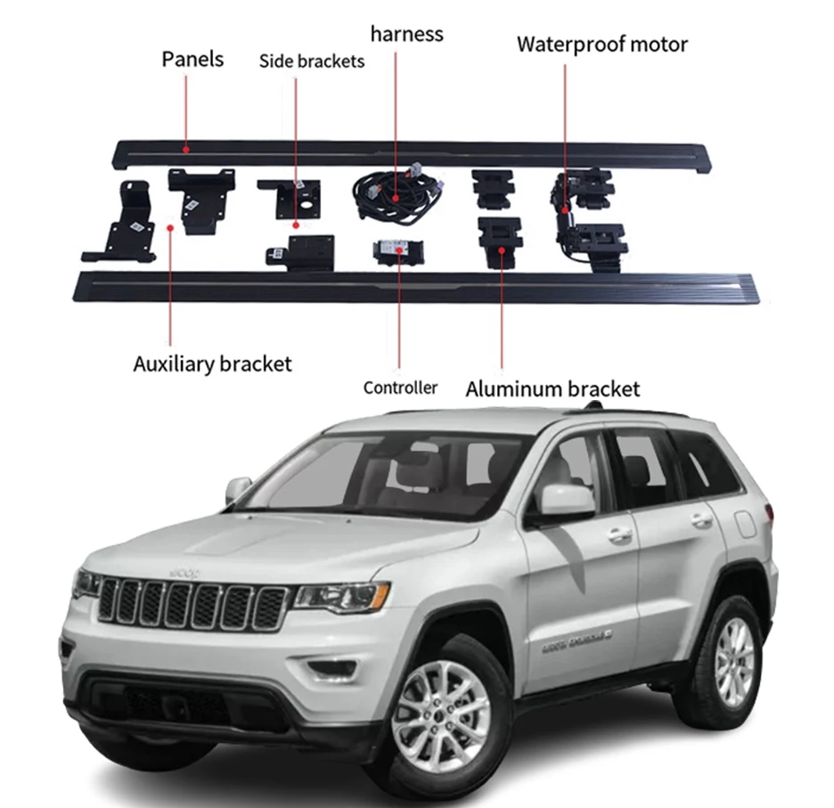

For Automatic Foot Step Electric Pedal Side Step Running Board Power Footrest Retractable for 12-23 Jeep Grand Cherokee