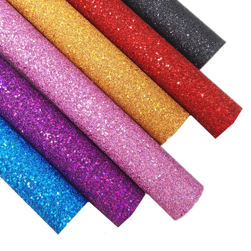 Sparke Glitter Leather Sheets Shiny Glitter Fabric 0.7MM Glitter Leather Sheets Handmade Glitter for DIY Craft 8.2