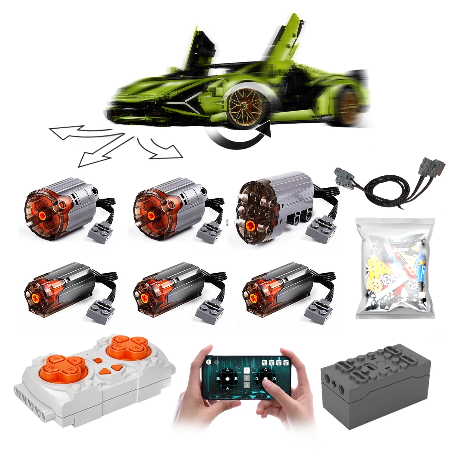 

Motorized Motor for Lego Technic Lamborghini Sián FKP 37 42115 - Does not Include Toy Model,MOC Motor System only