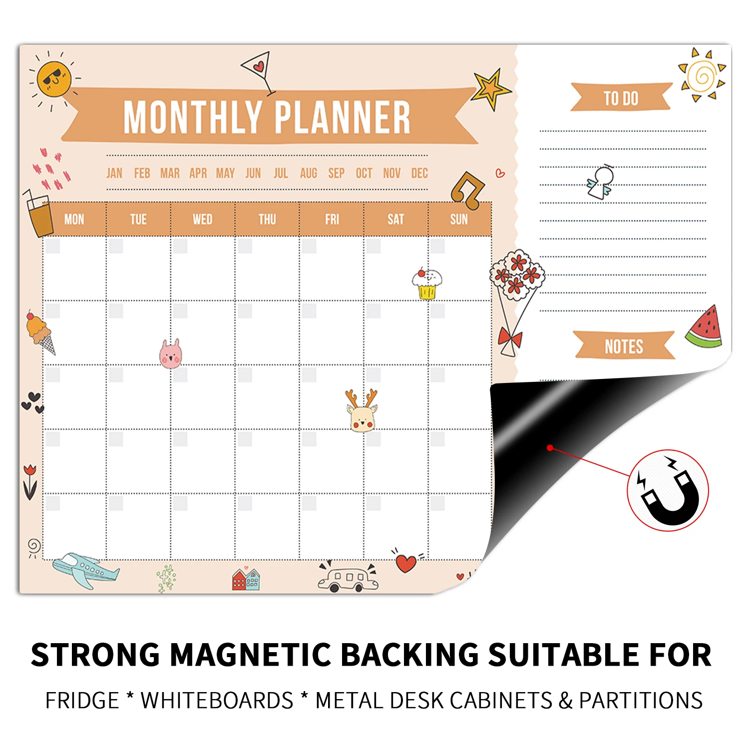 Magnetic Weekly Schedule Memo Easy to Erase Refrigerator Whiteboard Sticker Menu Children\'s Drawing Board 4 Color Pen 1 Eraser