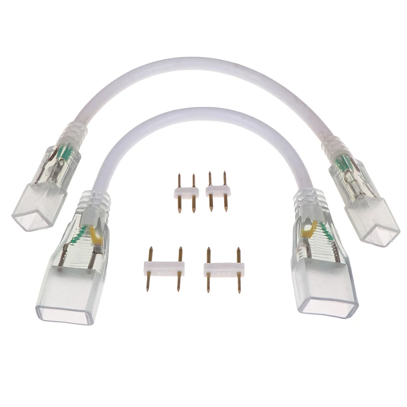 New 1 Set 2pin Led Corner Connector Straight Connector 110V 220V Middle Double Connectors RGB