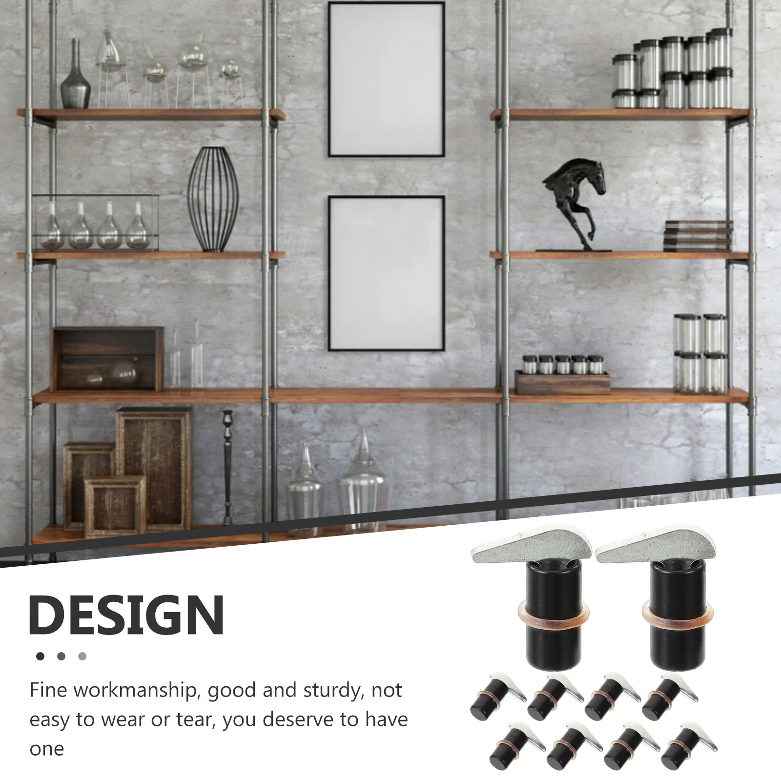 

10Pcs Shelf Pegs Metal Cabinet Shelf Clips Thickened Solid Iron Furniture Support Pins for Bookshelf Display Cases Durable