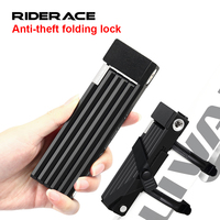 RIDERACE Foldable Bicycle Lock High Security Anti-Theft Portable For MTB Bike Scooter Electric E-Bike Road Cycling Chain Lock